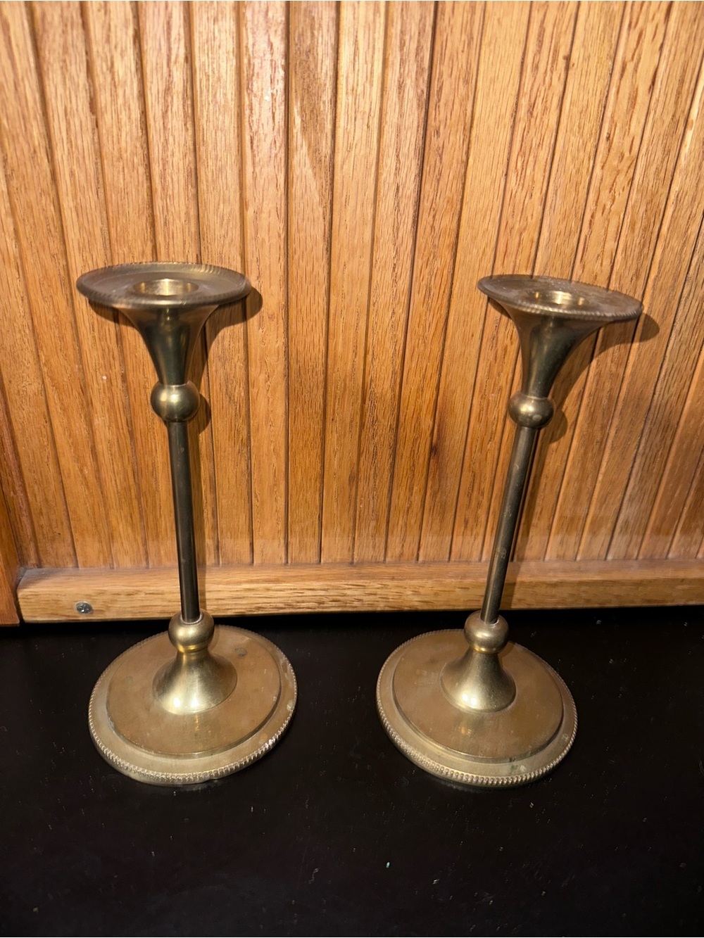 Two Vintage Brass Candlesticks